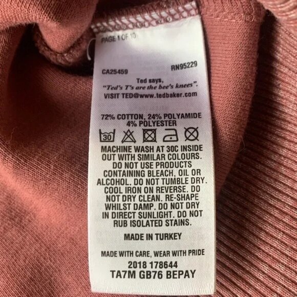 Ted Baker London Bepay Zip Detail Jersey Sweater In Dusky Pink. SZ L - Picture 6 of 9